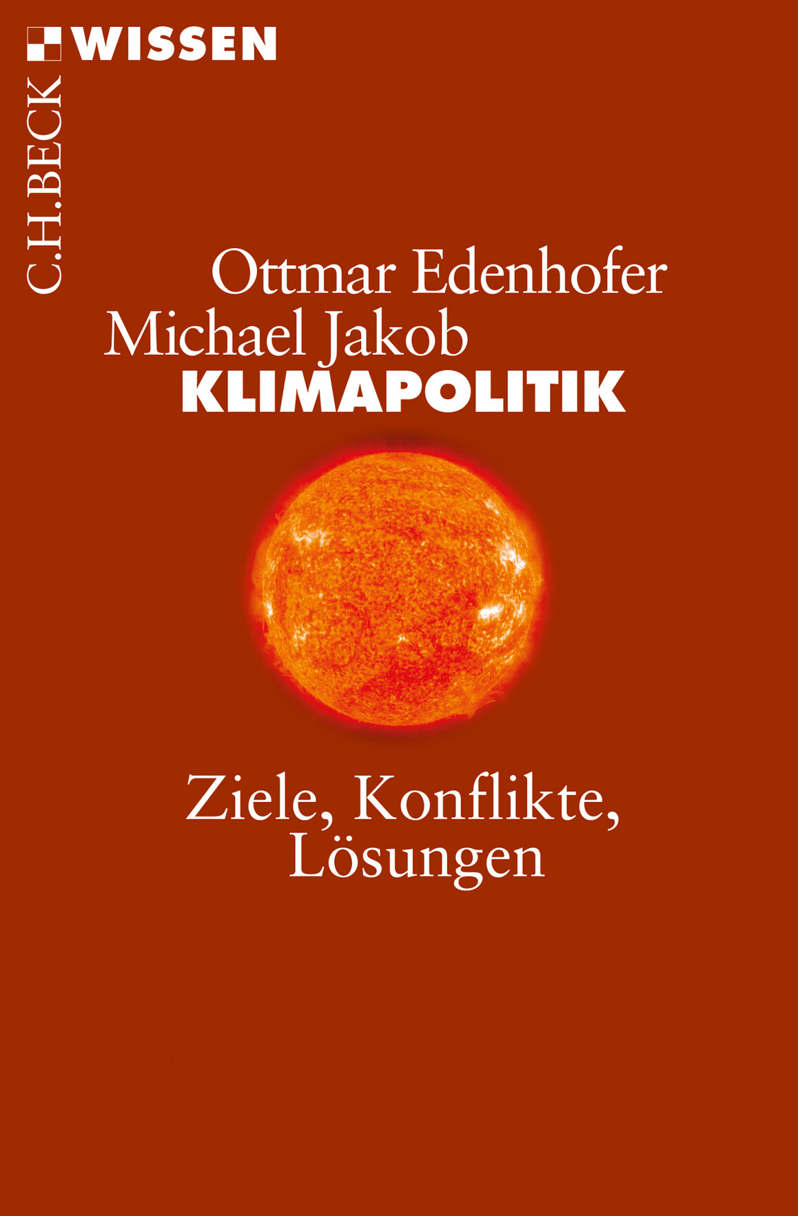 rotes Cover mit Bild von brennender Weltkugel in orange